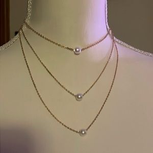 Faux Pearl Necklace and Earrings Set